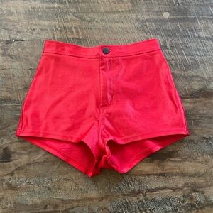 American Apparel Red Disco Shorts